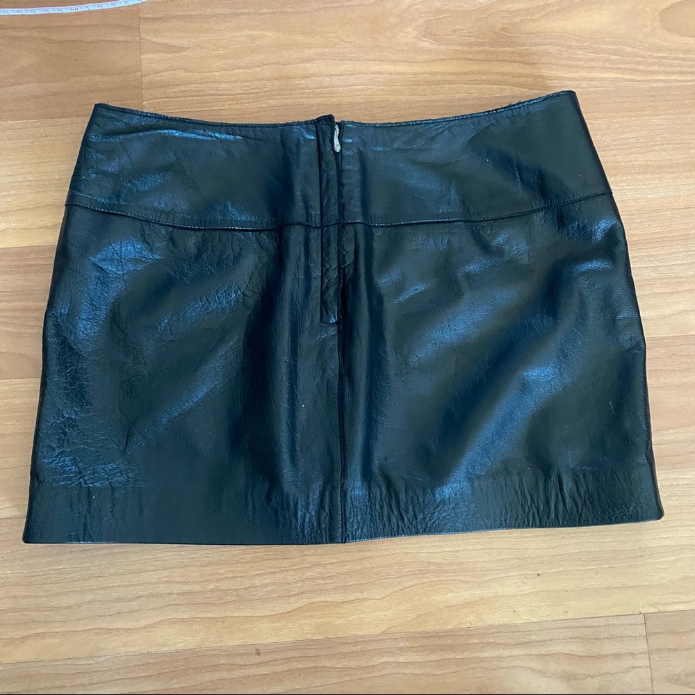 Max Studio Leather Mini Skirt